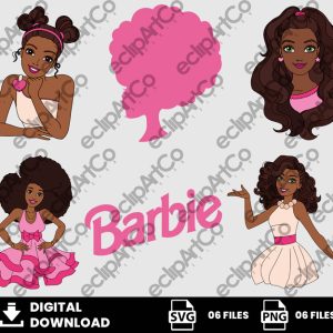 06 Clipart - Barbie Afro Svg, Barbie Afro Png, Barbie Svg, Afro Png