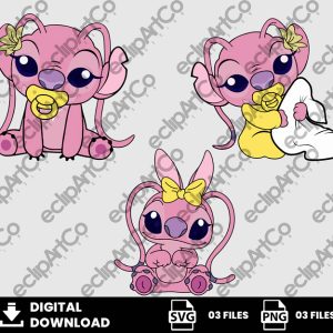 03 Clipart - Baby Angel Svg, Baby Angel Png, Baby Shower Svg, Stitch Baby Png
