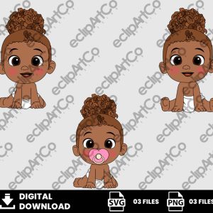 03 Clipart - Baby Girl Afro Png, Baby Girl Afro Svg, Baby Shower Png, Baby Shower Svg