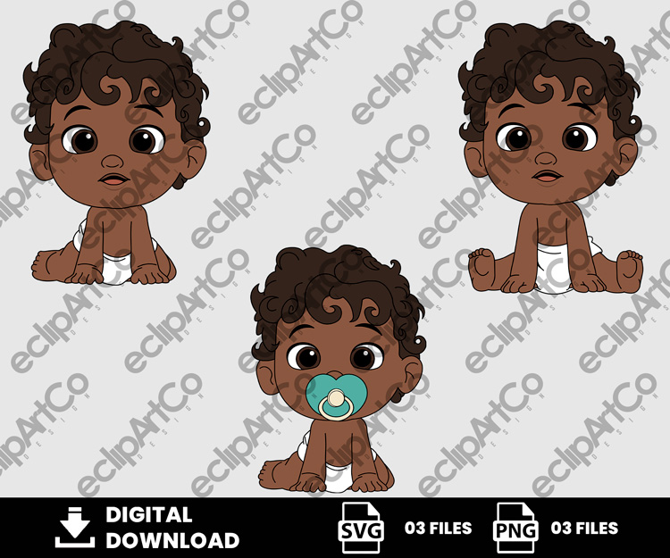 03 Clipart - Baby Shower Afro Svg, Baby Boy Afro Svg, Baby Svg, Baby Png, Boy Svg