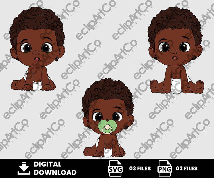 03 Clipart - Baby Shower Afro Svg, Baby Boy Afro Svg, Baby Svg, Baby Png, Boy Svg