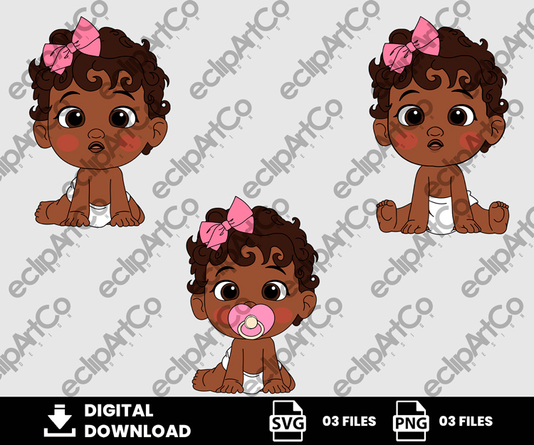 03 Clipart - Baby Girl Afro Png, Baby Girl Afro Svg, Baby Shower Png, Baby Shower Svg