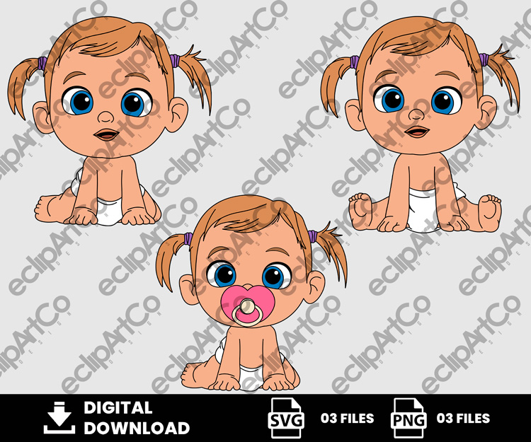 03 Clipart - Baby Girl Png, Baby Girl Svg, Baby Shower Png, Baby Shower Svg
