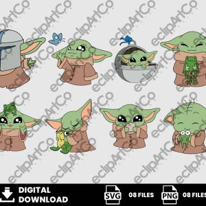 08 Clipart - Baby Yoda, Baby Grogu Boy, Baby Yoda Png, Baby Grogu Png, Grogu Png, Baby Shower Png