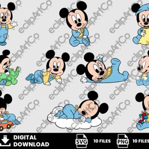 10 Clipart - Baby Mickey Png, Baby Mickey Svg, Mickey Baby Shower Png