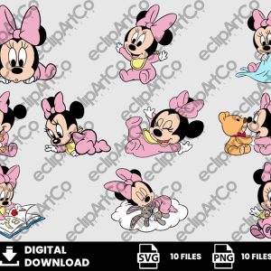 10 Clipart - Baby Minnie Png, Baby Minnie Svg, Minnie Baby Shower Png