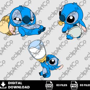 03 Clipart - Baby Stitch Svg, Stitch Svg, Baby Shower Svg