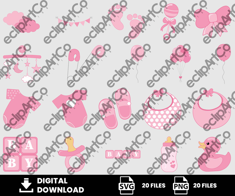20 Clipart - Baby Shower Girl, Baby Shower Png, Girl Png