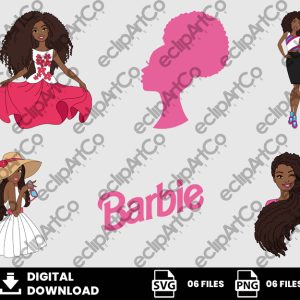 06 Clipart - Barbie Afro Svg, Barbie Afro Png, Barbie Svg, Afro Png