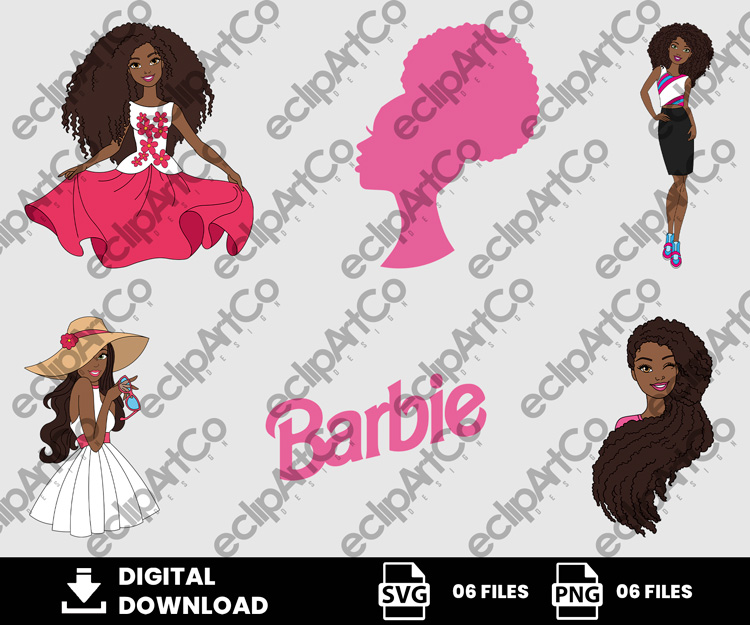 06 Clipart - Barbie Afro Svg, Barbie Afro Png, Barbie Svg, Afro Png