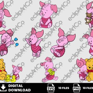 10 Clipart - Baby Winnie The Pooh Svg, Baby Piglet Svg, Piglet Svg