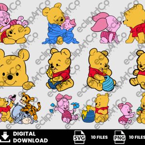 10 Clipart - Baby Winnie The Pooh Svg, Baby Pooh Svg, Pooh Svg, Baby Shower Svg