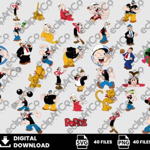 40 Clipart - Popeye the Sailor Svg, Popeye the Sailor Png