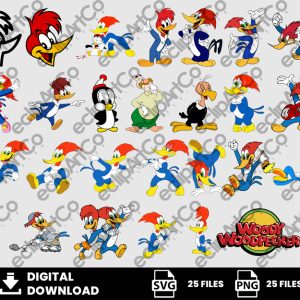 25 Clipart - Woody Woodpecker Svg, Pájaro Carpintero Svg, Pajaro Svg,