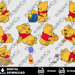 10 Clipart - Baby Winnie The Pooh Svg, Baby Pooh Svg, Pooh Svg