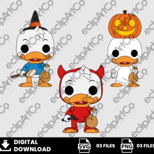 03 Clipart - Halloween Disney Funko, Huey Dewey and Louie Funko