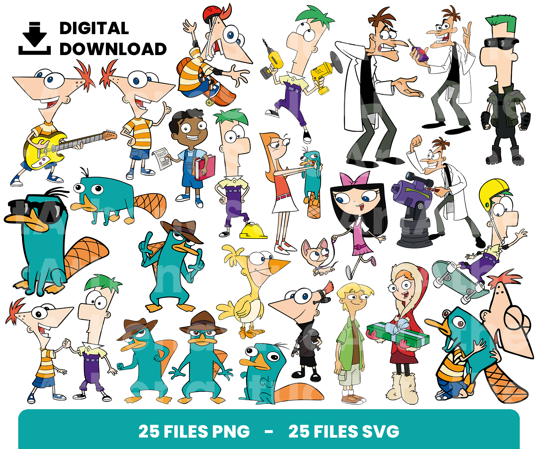 25 Clipart - Phineas y Ferb