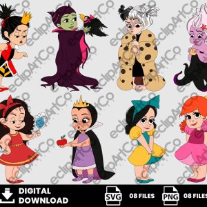 08 Clipart - Baby Villains Svg, Villains Disney Svg