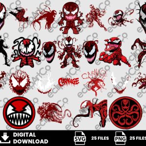 25 Clipart - Carnage Svg, Carnage Png, Spiderman Svg, Villains Svg, SuperHeroes Svg