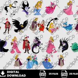 25 Clipart - Sleeping Beauty Svg, Sleeping Beauty Png, Malefica Svg, Princess Svg
