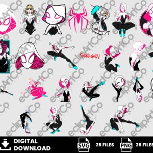 25 Clipart - Spider Gwen Svg, Spider Gwen Png, Ghost Spider Svg, Superhero Svg