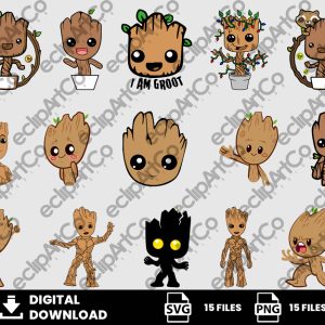 15 Clipart - I Am Groot Svg, Groot Baby Svg, Groot Svg, Avengers Svg, SuperHeroes Svg