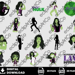 20 Clipart - She Hulk Svg, She Hulk Png, SuperHeroes Svg