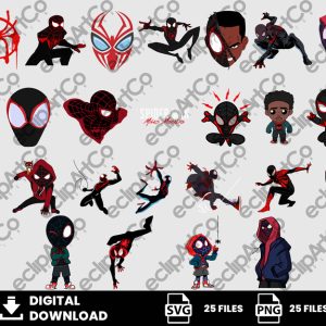 25 Clipart - SpiderMan Svg, Spiderman Png, Miles Morales Svg, SuperHeroes Svg