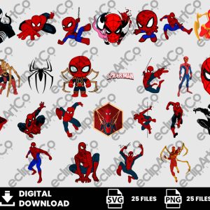 25 Clipart - SpiderMan Svg, SpiderMan Png, Peter Parker Svg, Superheroes Svg