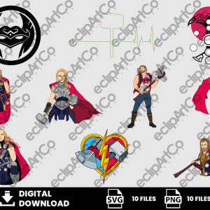 10 Clipart - Thor Svg, Mighty Thor Svg, Thor Png, SuperHeroes Svg