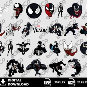 25 Clipart - Venom Svg, Venom Png, SpiderMan Svg, SuperHeroes Svg, Villains Svg
