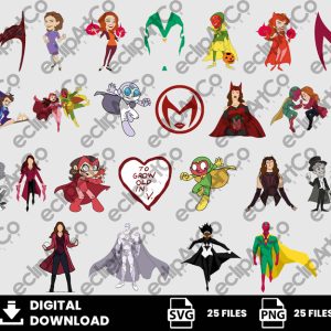 25 Clipart - Wandavision Svg, Wandavision Png, Wanda Maximoff Svg, Scarlet Witch Svg, SuperHeroes Svg, Villains Svg
