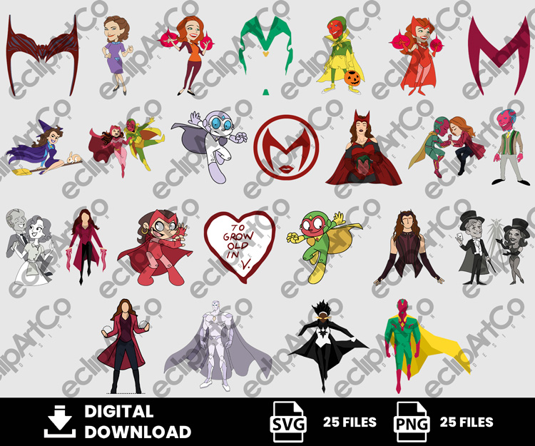 25 Clipart - Wandavision Svg, Wandavision Png, Wanda Maximoff Svg, Scarlet Witch Svg, SuperHeroes Svg, Villains Svg