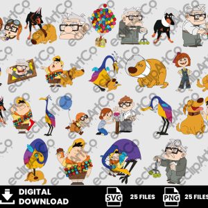 25 Clipart - Up Svg, Up Png, Carl and Ellie Svg