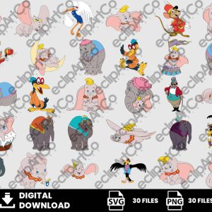 30 Clipart - Dumbo Svg, Timothy, Mrs Jumbo, Movie Svg
