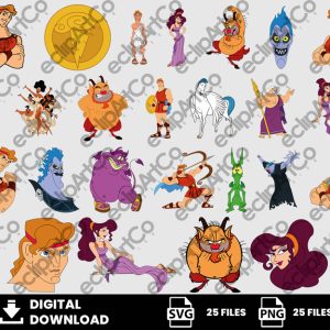 25 Clipart - Hercules Svg, Hades, Megara, Zeus, Phil, Grief and Panic