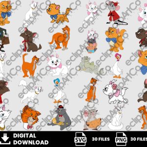30 Clipart - The Aristocats Svg, Marie Svg, Duquesa Svg, Toulouse Svg