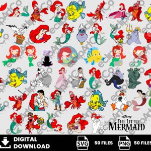 50 Clipart - The Little Mermaid Svg, Ariel Svg, Mermaid Svg, Ursula Svg, Princess Svg