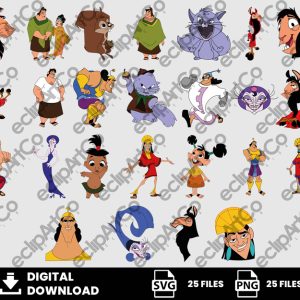 25 Clipart - The Emperor's New Groove Svg, Kuzco Svg, Las locuras del Emperador Svg, Yzma Svg