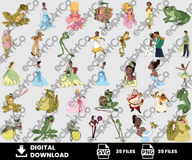 35 Clipart - The Princess and the Frog Svg, The Princess and the Frog Png