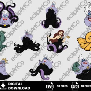 10 Clipart - Ursula Svg, The Little Mermaid Svg, Villains Svg