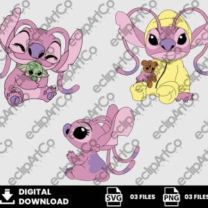 03 Clipart - Baby Angel Svg, Baby Angel Png, Baby Shower Svg, Stitch Baby Png