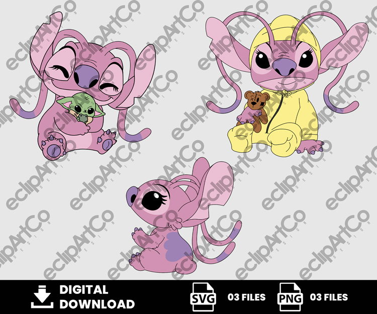03 Clipart - Baby Angel Svg, Baby Angel Png, Baby Shower Svg, Stitch Baby Png