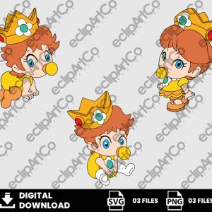 03 Clipart - Baby Princess Daisy Png, Mario Bros Png, Mario Bros Svg, Games Png