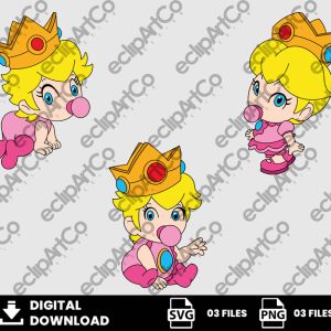 03 Clipart - Baby Princes Peach Png, Mario Bros Png, Mario Bros Svg, Games Png