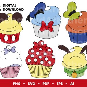 06 Clipart - Cupcakes Disney
