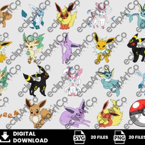 20 Clipart - Eeveelution Svg, Eeveelution Png, Pokemon Svg