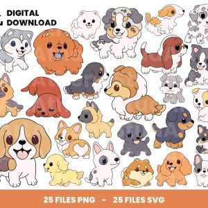 25 Clipart - Puppy Kawaii