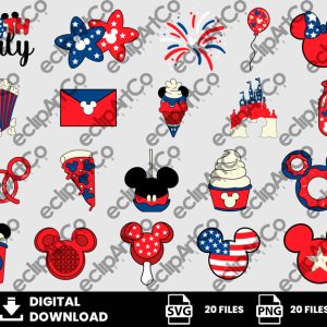 20 Clipart - 4th July Mickey Svg, 4th July Mickey Png, July 4th Svg, July 4th Png, America Svg