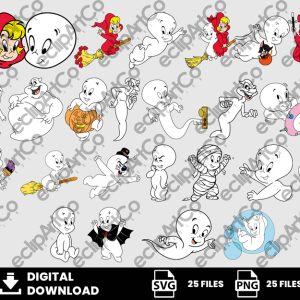 25 Clipart - Casper Svg, Casper Png, Gasparin Png, Halloween Png